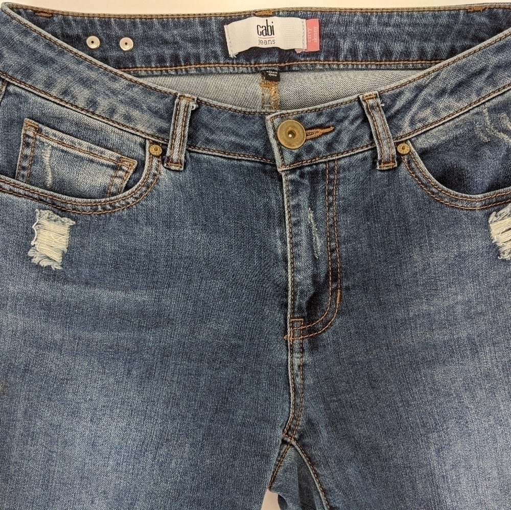 Cabi Jeans Womens Distressed Curvy Skinny Sz 6 - Picture 7 of 10